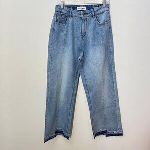 DL1961 Hepburn High-Rise‎ Wide-Leg Jeans In Oldtown Wash Size 28